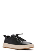 Men's Black Lace-up Leather Sneaker | Derimod