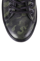 Camouflage Pattern Men's Leather Sneaker | Derimod