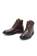 Men's Brown Zippered Leather Casual Boots | Derimod