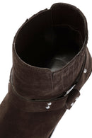 Women's Brown Suede Leather Cowboy Boots | Derimod