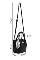 Woman Black Mini Shoulder Bag with Long Strap and Accessory | Derimod