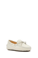Woman Cream Leather Loafer | Derimod