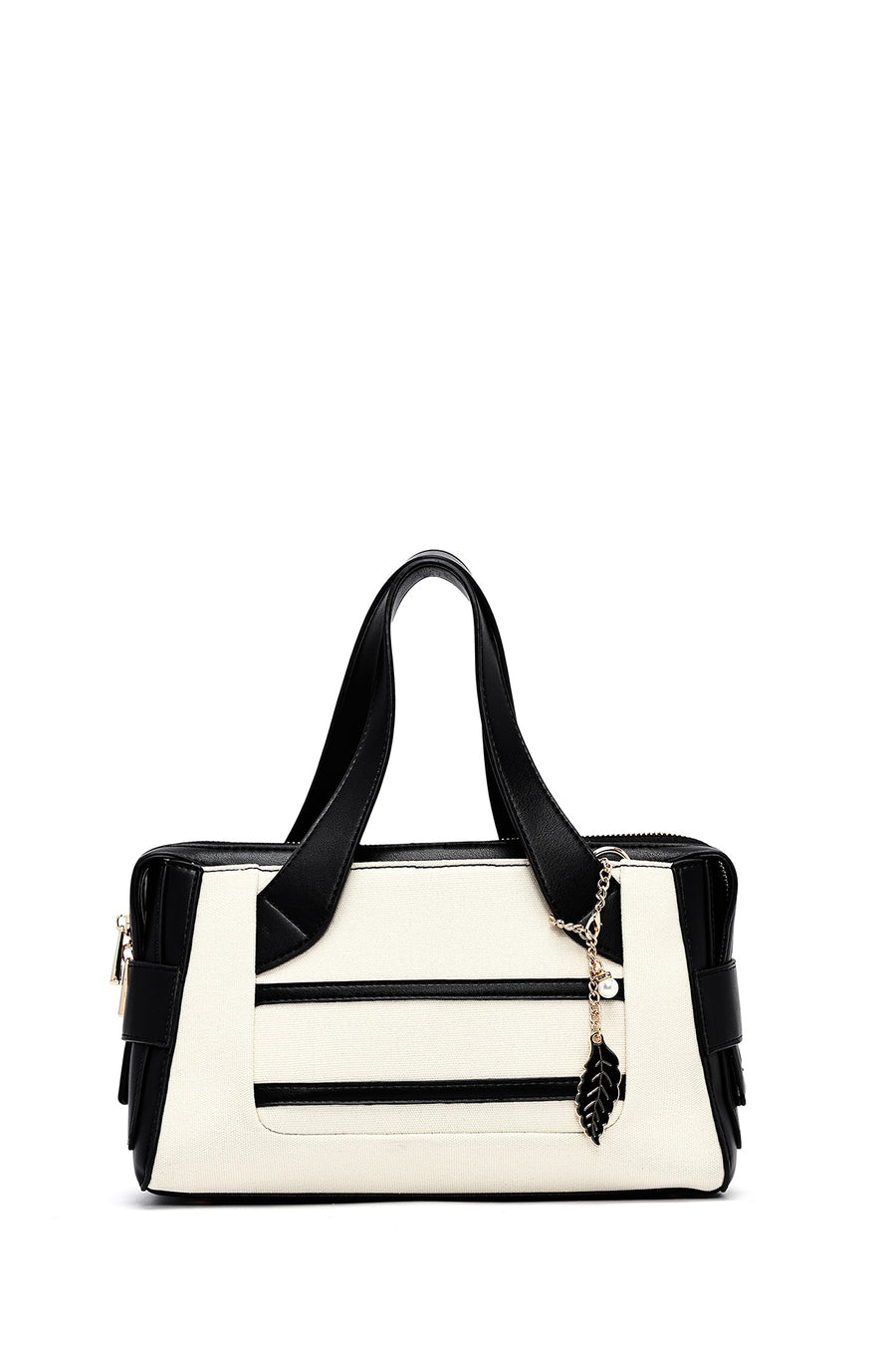 Women's Cream Long Strap Classic Handbag