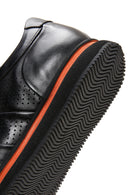 Men's Black Leather Thick Soled Sneaker | Derimod