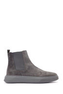 Men's Grey Suede Leather Chelsea Boots | Derimod