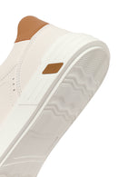 Male White Lace-Up Leather Sneaker | Derimod