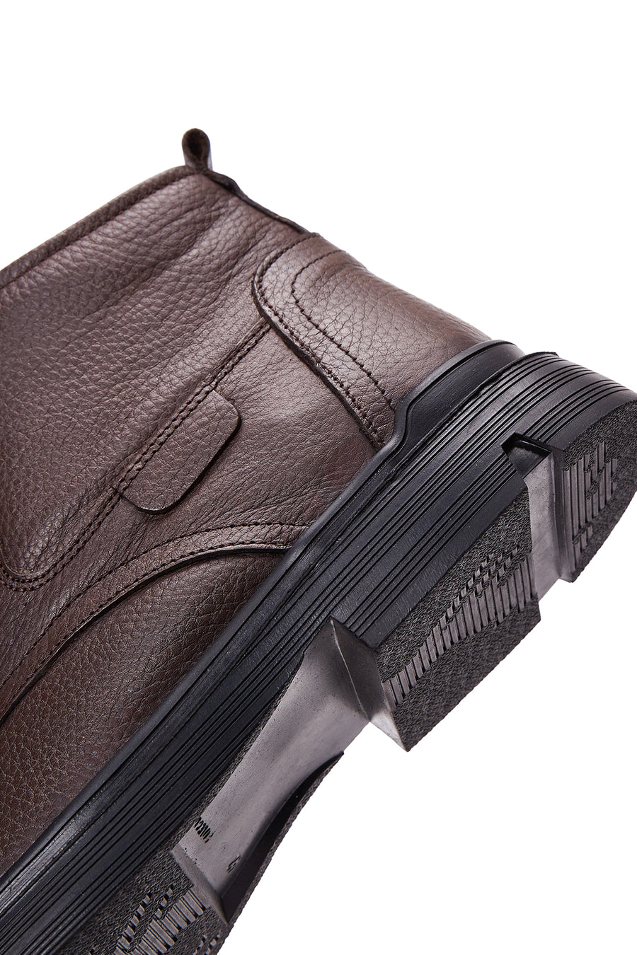 Men's Brown Leather Zippered Casual Boots