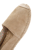 Women's Beige Suede Leather Espadrille | Derimod