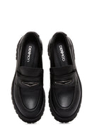 Women's Black Leather Loafer | Derimod