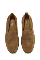 Women's Tan Suede Leather Loafer | Derimod