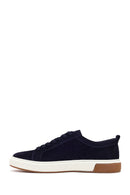 Men's Navy Blue Lace-up Suede Leather Sneaker | Derimod