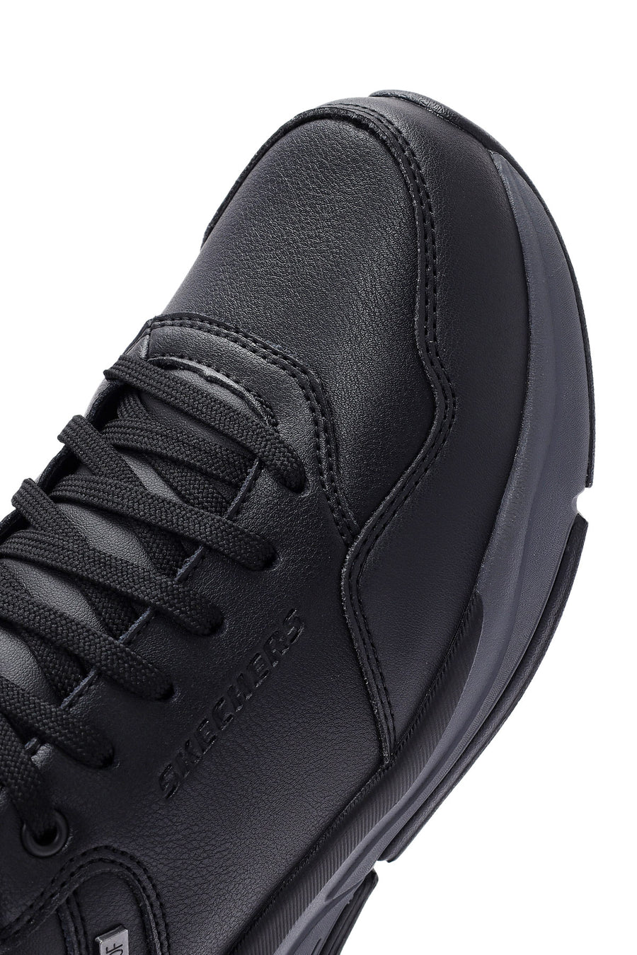 Skechers Erkek Siyah Bengao Bağcıklı Deri Sneaker