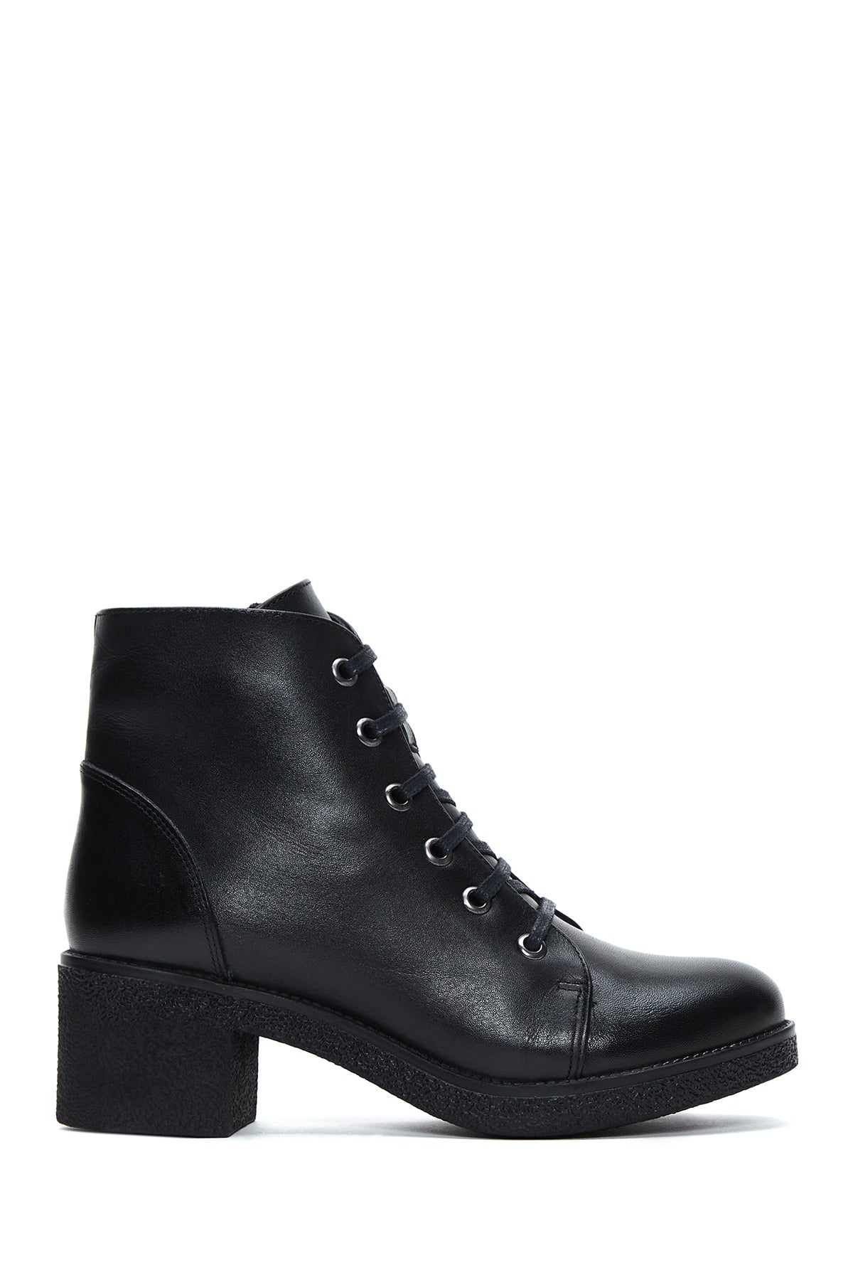 Women's Black Leather Heeled Boots 23WFD413718 | Derimod