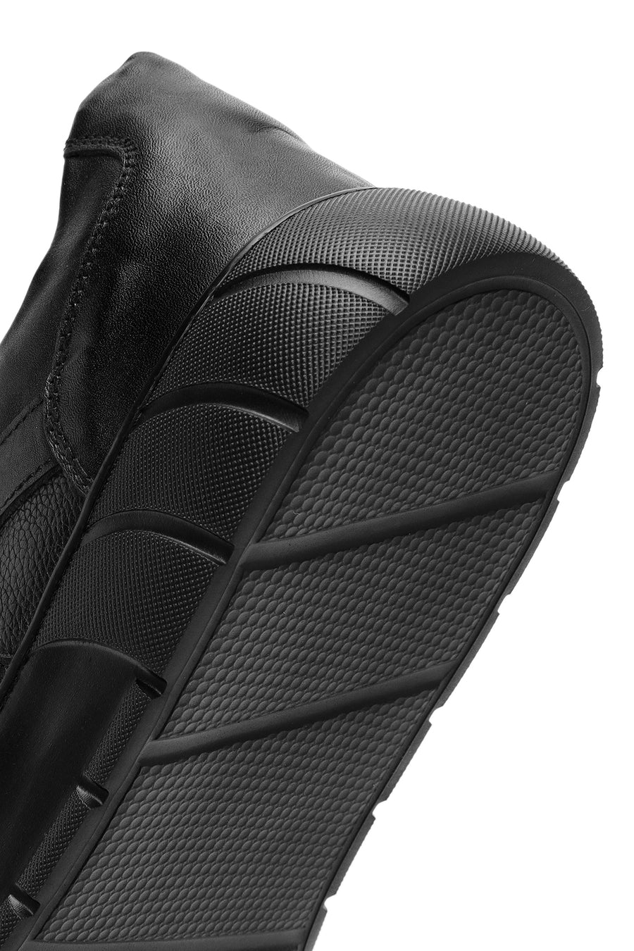 Men's Black Lace-up Leather Sneaker