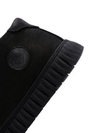 Men's Black Leather Zippered Casual Nubuck Leather Boots | Derimod