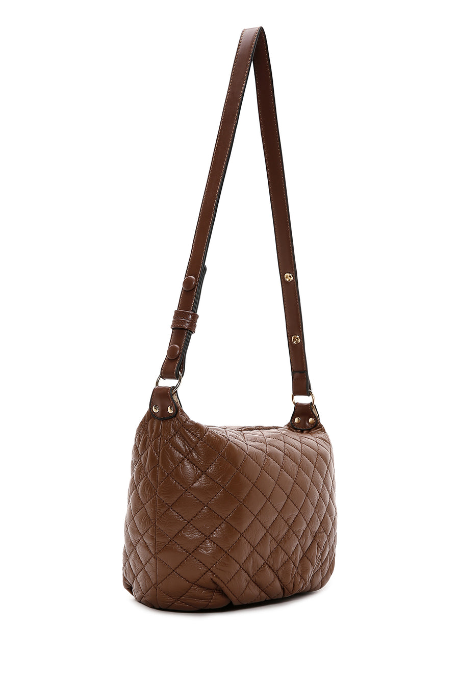 Women's Tan Quilted Shoulder Bag