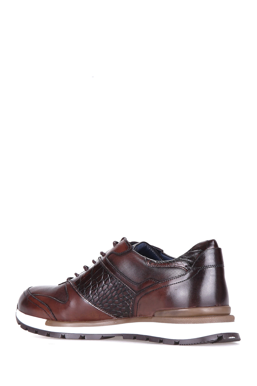 Crocodile Patterned Men's Leather Sneaker