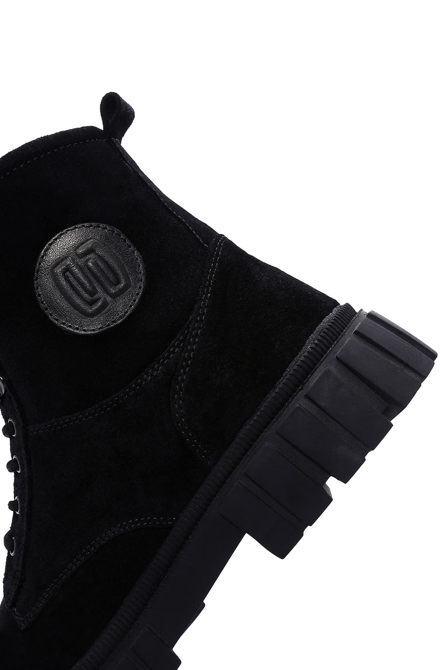 Men's Black Zippered Suede Leather Casual Boots