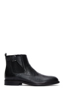 Men's Black Leather Zippered Classic Boots | Derimod