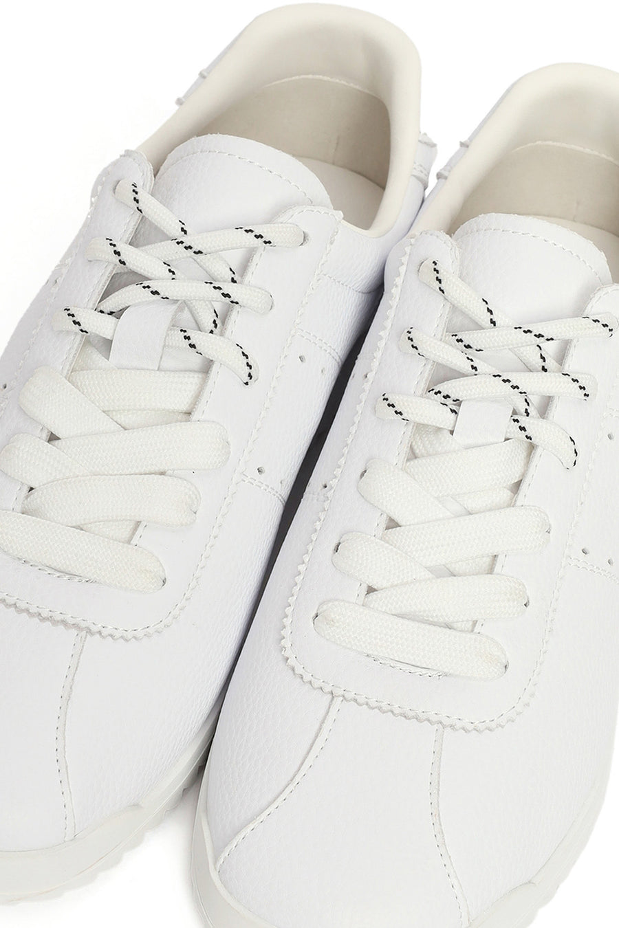 Kadın Beyaz Bağcıklı Deri Sneaker