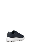 Geox Men's Navy Blue Spherica Lace-Up Leather Sneaker | Derimod