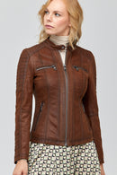 Gala Women's Leather Jacket | Derimod