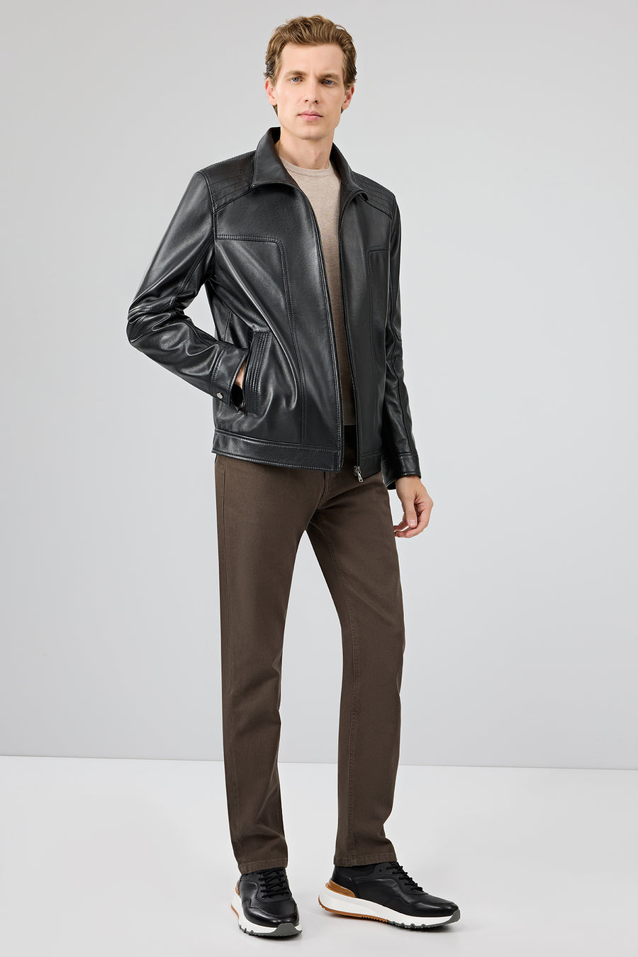 Alfred Men's Black Leather Jacket