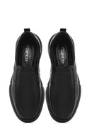 Men's Black Leather Comfort Loafer | Derimod