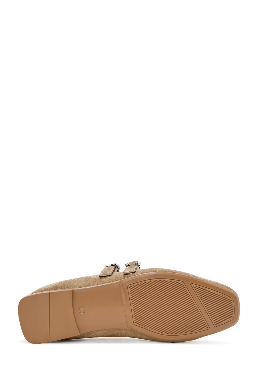Women's Mink Double Buckled Suede Leather Ballerina