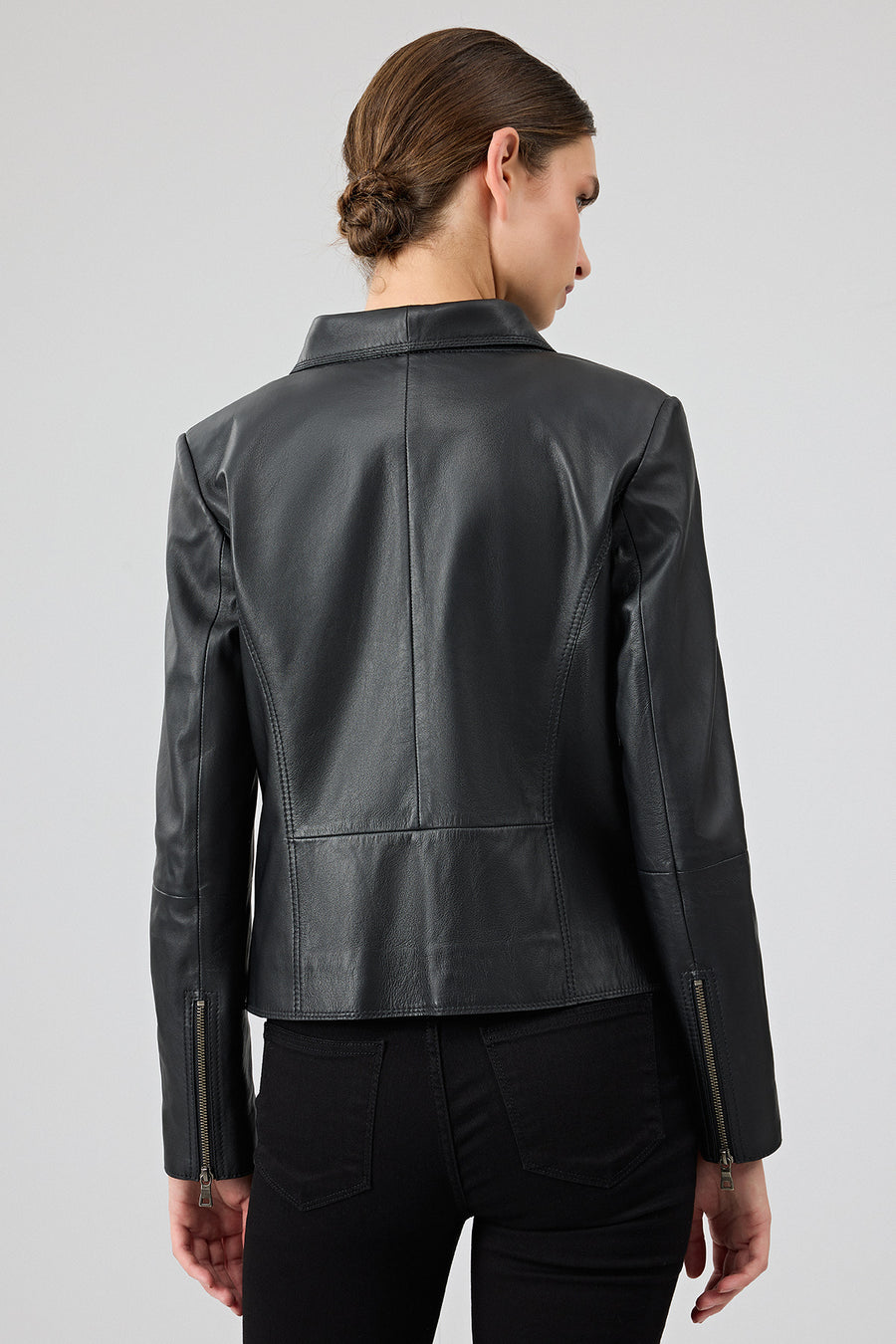 Amy Women's Black Short Leather Jacket