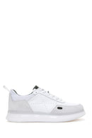 Men's White Leather Thick Soled Sneaker | Derimod