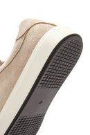 Men's Beige Suede Leather Sneaker | Derimod