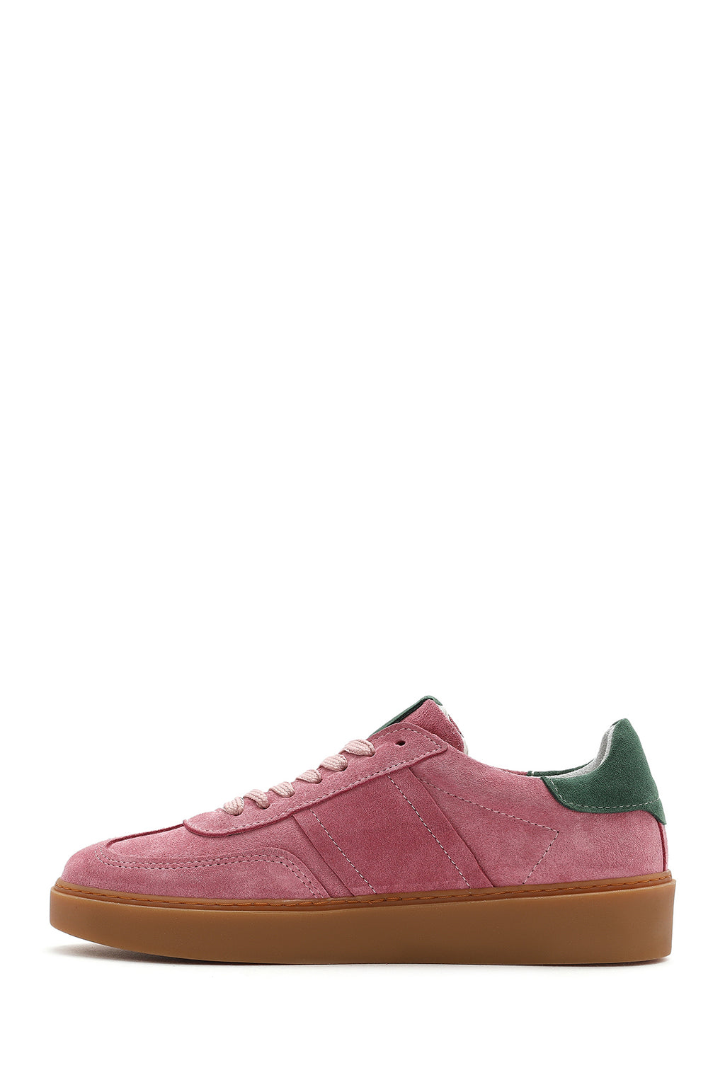 Kadın Pembe Bağcıklı Süet Deri Sneaker