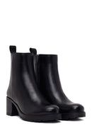 Kadın Siyah Fermuarlı Kalın Topuklu Deri Casual Bot | Derimod