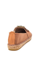 Women's Tan Stone Straw Sole Espadrille | Derimod