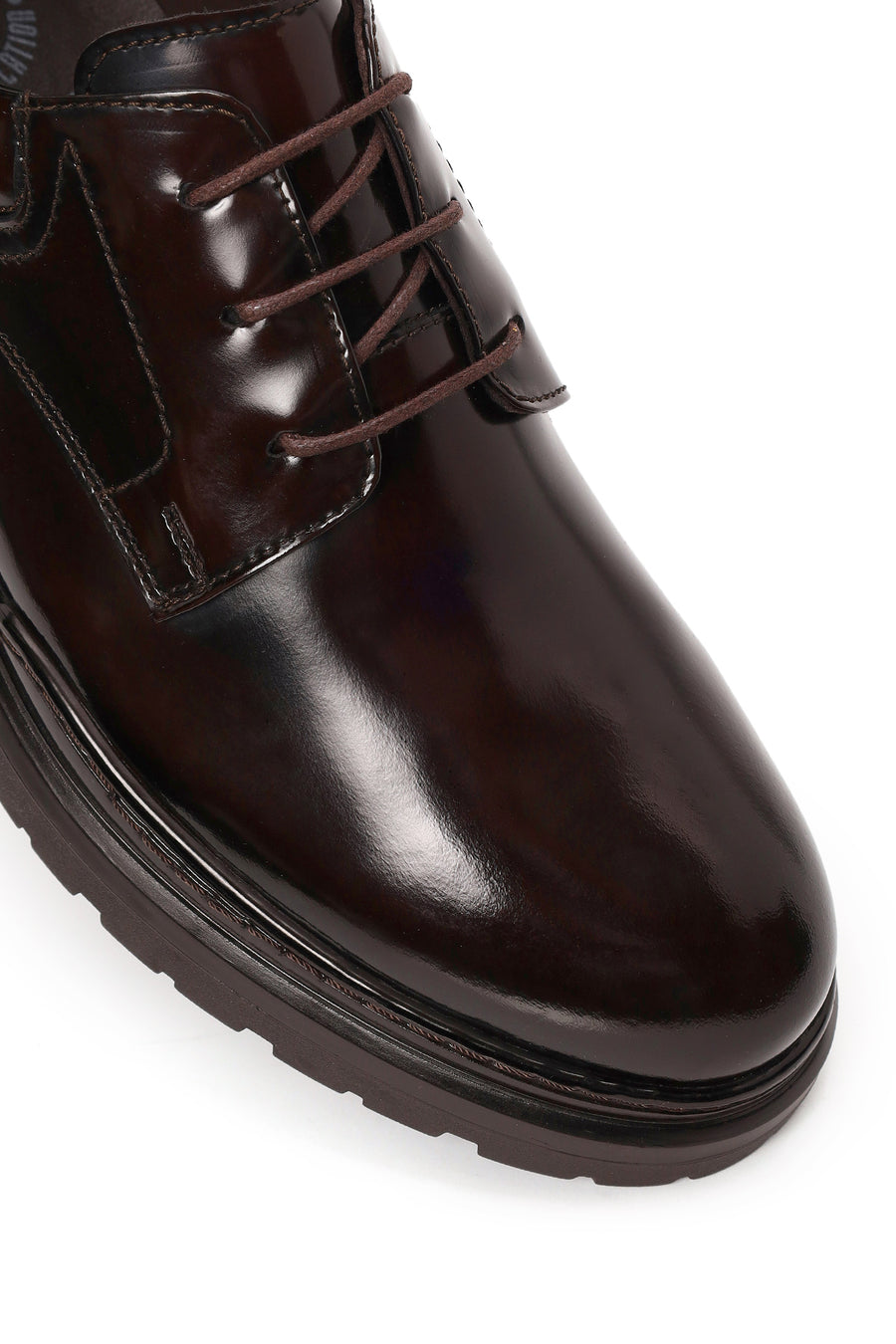 Male Brown Lace-up Thick-Soled Leather Casual Shoes