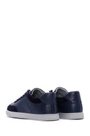 Men's Navy Blue Leather Sneaker | Derimod