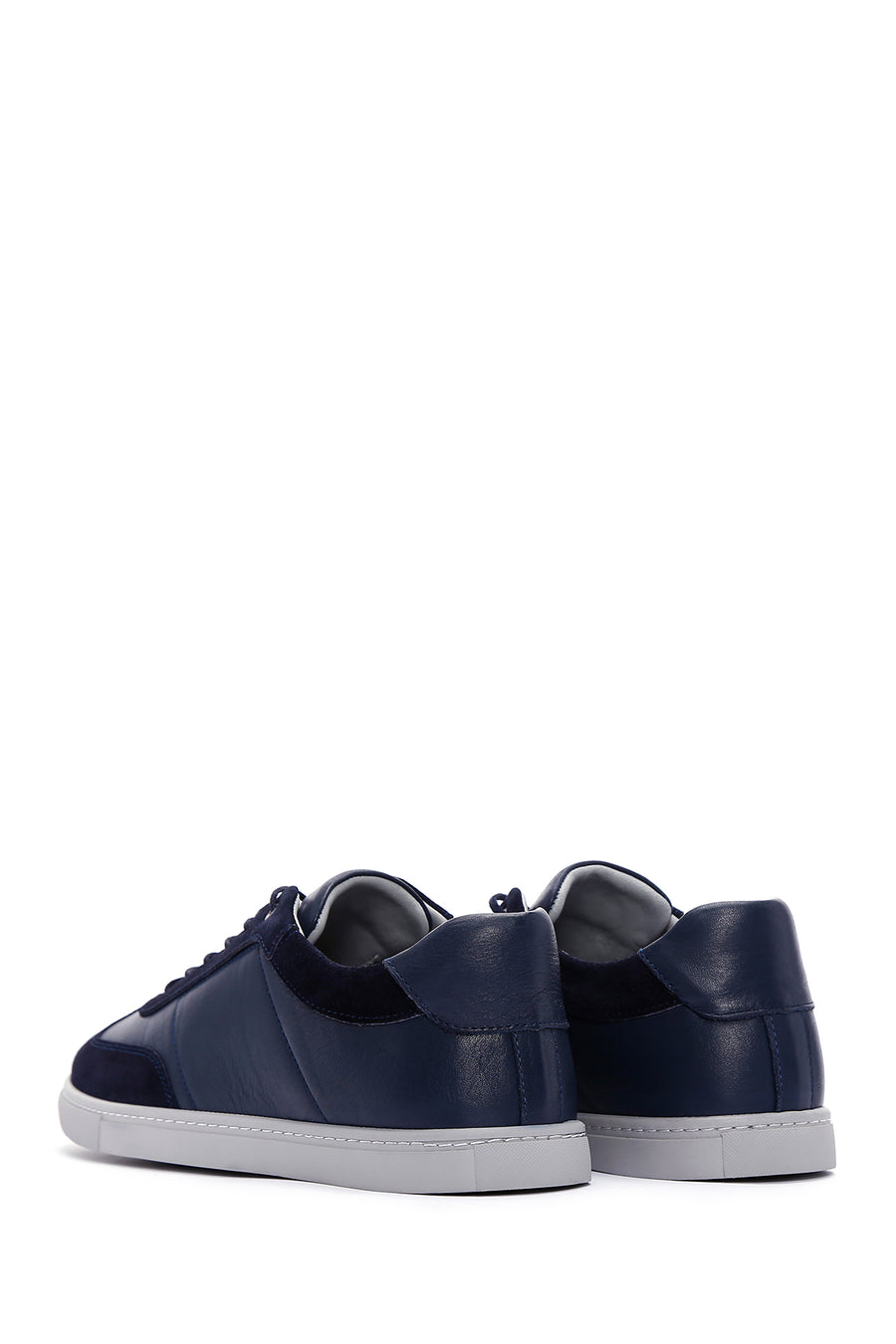 Erkek Lacivert Deri Sneaker