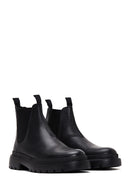 Men's Black Leather Casual Chelsea Boots | Derimod