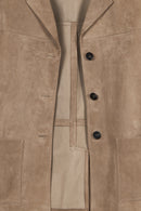Luna Woman Beige Blazer Suede Jacket | Derimod