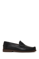 Male Black Leather Casual Loafer | Derimod