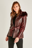 Carmela Women's Leather Jacket | Derimod