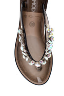 Women's Black Stone Flip Flops | Derimod