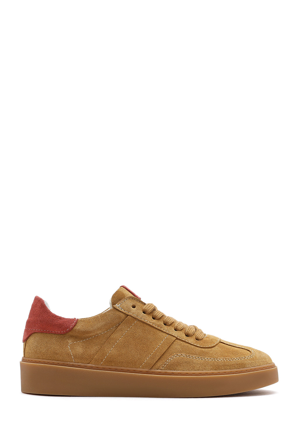Kadın Taba Bağcıklı Süet Deri Sneaker
