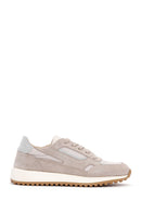 Women's Beige Lace-Up Suede Leather Sneaker | Derimod