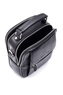 Men's Black Leather Messenger Bag | Derimod