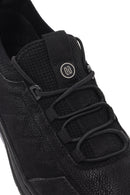 Men's Black Lace-Up Nubuck Leather Casual Sneaker | Derimod