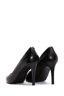 Women's Black High Heel Leather Stiletto | Derimod