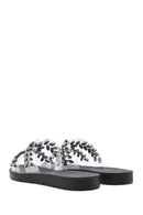 Women's Black Stone Slippers | Derimod