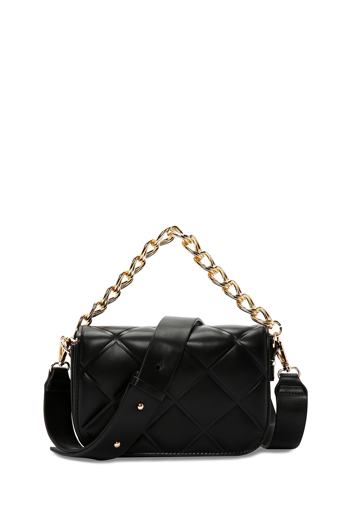 Women's Black Long Strap Quilted Crossbody Bag 23WBD271326 | Derimod